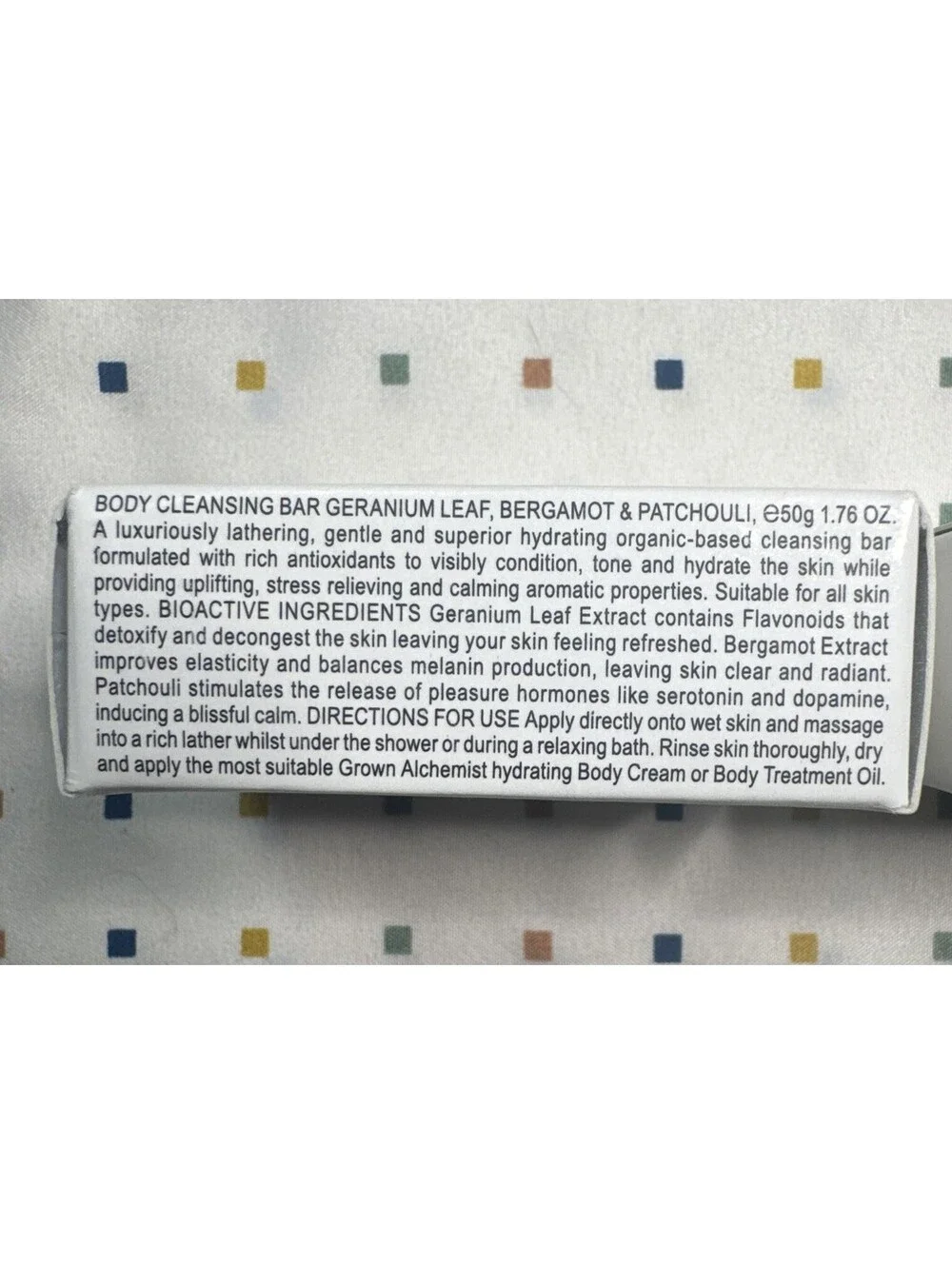 Bundle Grown Alchemist Body Cleansing Bar Geranium Bergamot Patchouli 1.76oz
